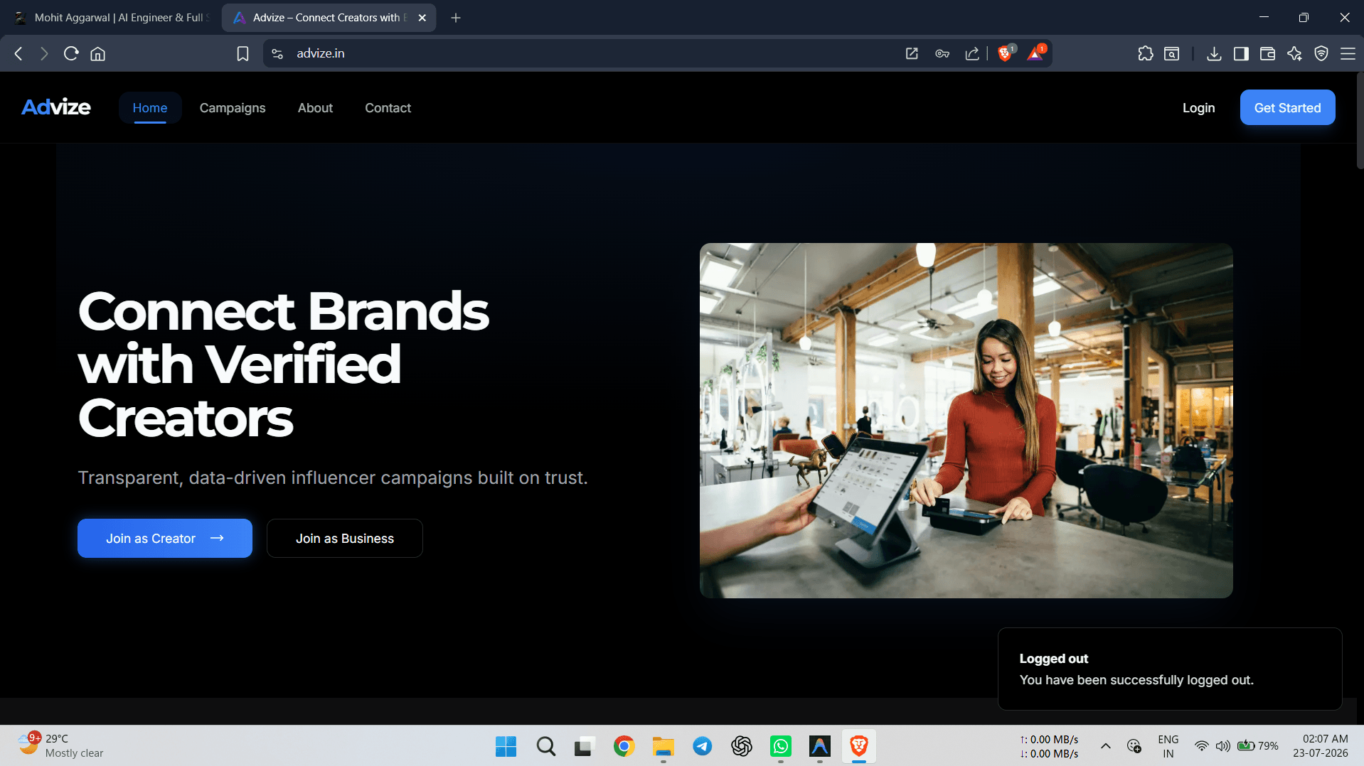 Advize Creator Marketing Platform